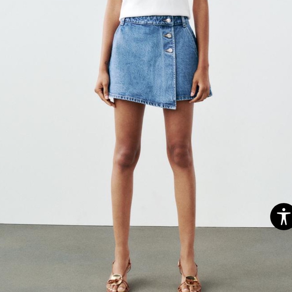 Zara Wrap Denim Skort
